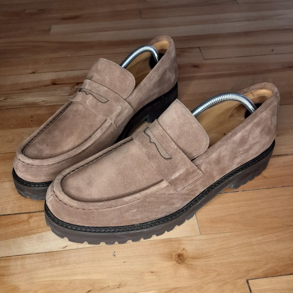 Platform moccasin suede